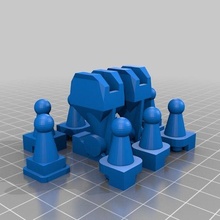 knights pawns action chess game 3d print model - Mito3D