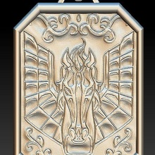 knights zodiac pegasus medal 3d print model - Mito3D