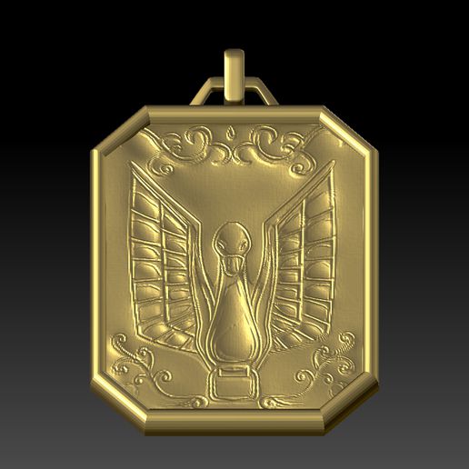knights zodiac swan medal 3D print model - Mito3D