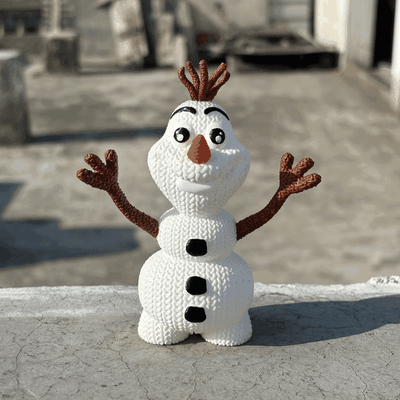 tricoté olaf congelé crochet tricoter laine pixar disney soutiens printinplace 3d print model - Mito3D