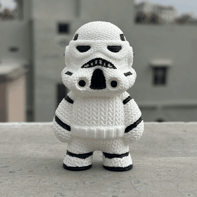 knitted stromtrooper starwars crochet knit wool nosupports printinplace 3d print model - Mito3D