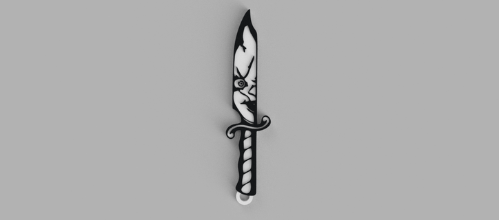 Messer Halloween Grusel chucky Schlüssel Kette 3d print model - Mito3D