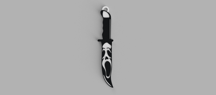 knives halloween terror scream keychain - pendant earring 3d print model - Mito3D