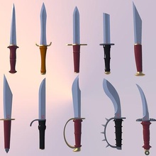10000 knives game airsoft blade blades costume edge edges fight flexible guard knife pommel softair weapon props 3d print model - Mito3D