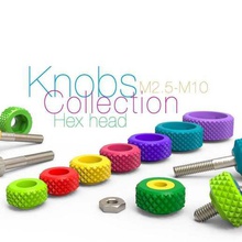 knobs collection bolt hex head nut m25-m10 hobby 3d print model - Mito3D