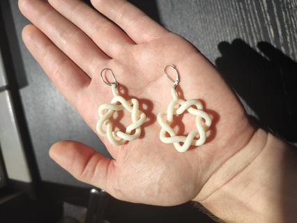 knot earrings spiral earring resin unique 3d print model - Mito3D