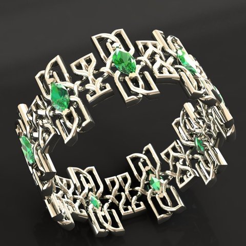 noeud de la bague bijoux imprimable 3d prite gem marquise l'or blanc d'argent emeraldjewel 3D print model - Mito3D