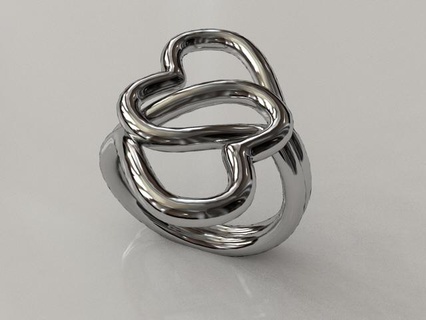 knotted hearts ring Jewelry heart jewelry protonik rings 3d print model - Mito3D