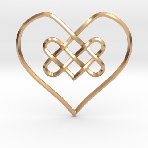 knotty heart pendant jewelry pendulous 3D print model - Mito3D