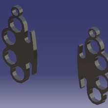 knuckle-duster-Ohrringe Schmuck 3d print model - Mito3D
