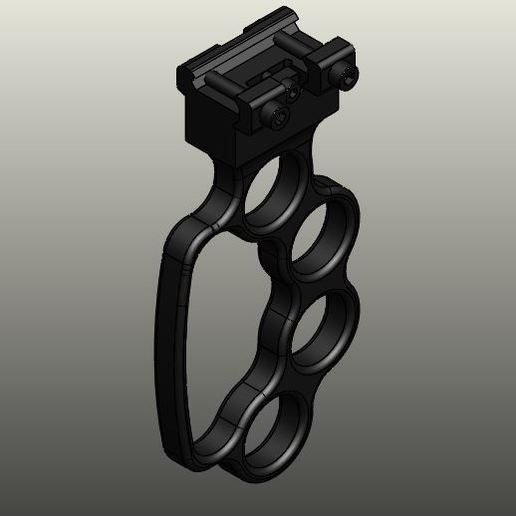 knuckleduster foregrip game grip gun 3D print model - Mito3D