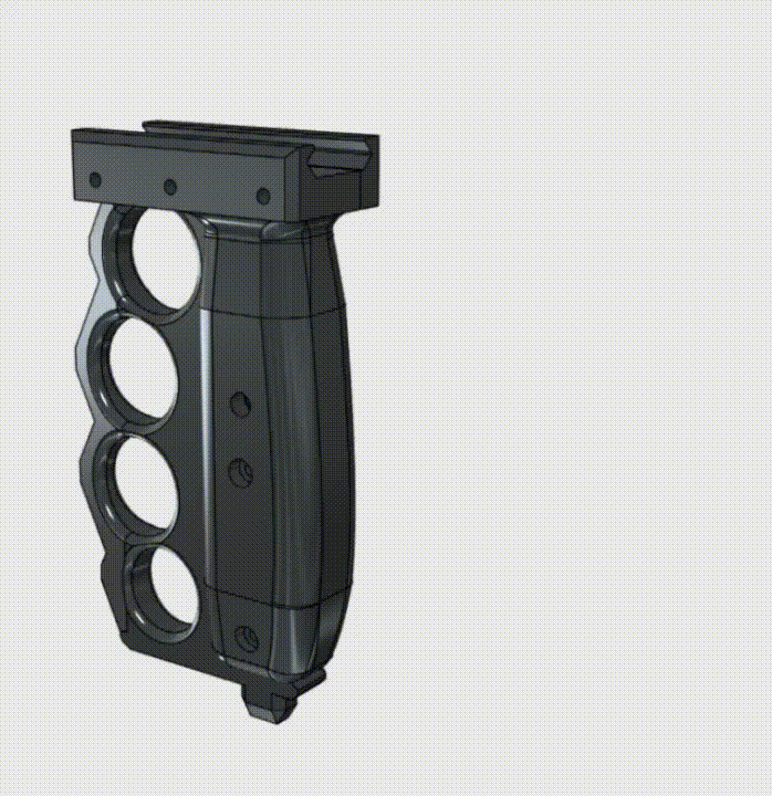 knucle grip gun rail slinghammer 3D print model - Mito3D