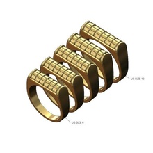 estriado cilíndrico sinete anel 3d impressão modelo joalheria imprimível ouro prata jóias esterlina Signetring menring moda luxo moderno declaração cúpula lapidado faceta geométrico 3d print model - Mito3D