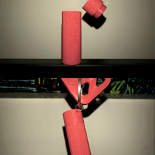 zigrinata portachiavi contenitore non supporta casa bottiglia pillola keychain 3d print model - Mito3D
