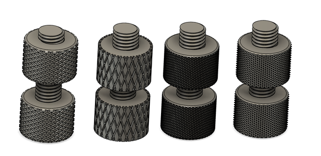 tırtıl cıvata fındık 4 türleri Ayarlamak tırtıklı vidalamak 3d print model - Mito3D