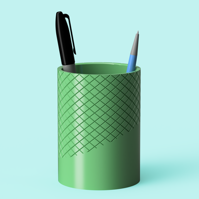 serrilhada caneta copo casa vaso plantador decoração escritório suprimentos funcional organizador 3d print model - Mito3D