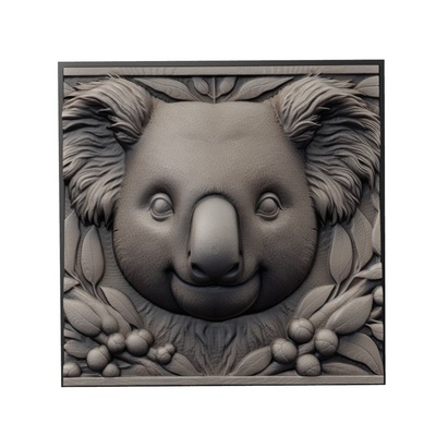 koala hayvan rahatlama sanat hayvanlar yeggi mito3d büst google kolye madalyon animal relief wall art duvar 3d print model - Mito3D