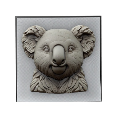 koala hayvan rahatlama sanat hayvanlar yeggi mito3d büst google kolye madalyon animal relief wall art duvar 3d print model - Mito3D