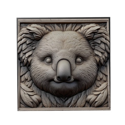 koala animal soulagement art animaux yeggi mito3d buste google pendentifs médaillon relief wall mur 3d print model - Mito3D