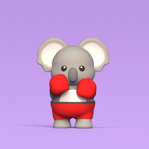 Koala Boxe 3D print model - Mito3D