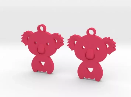 koala earrings pendants animal australia cute 3d print model - Mito3D
