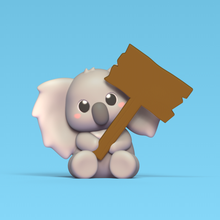 Koala Halten Zeichen 3d print model - Mito3D