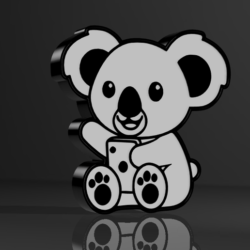 coala luminária 3D print model - Mito3D