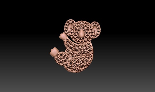 koala collana pietre gioielleria 3d print model - Mito3D