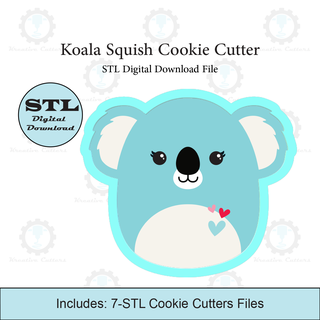 koala squish cookie cutter stl file cutters mallow 3d print model - Mito3D