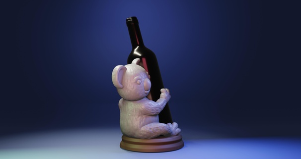 koala wine carrier bottle holder dining room animal 3d print model - Mito3D