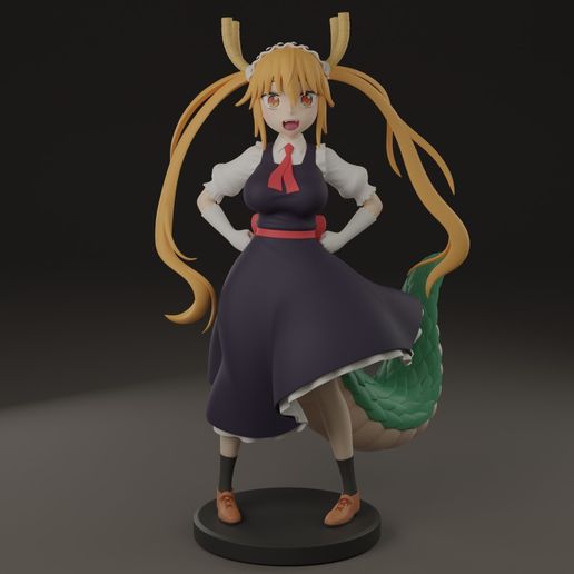 kobayashi san chi hizmetçi Ejderha Tohru Sanat Kobayashi anime Japonya kız Kadın poz karakter 3D print model - Mito3D
