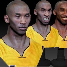 kobe bryant 3 textured 3d print busts art oscar actor hollywood wax figure tussauds tussaud portrait bust helicopter sports sport olympic olympics game player athlete legend star nba basketball printing 3d print model - Mito3D