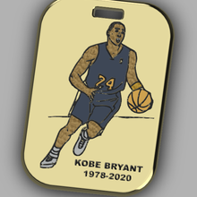 kobe bryant memoriale etichetta arte pallacanestro fascino lakers los angeles Magia raccolta collana pendente gli sport 3d print model - Mito3D
