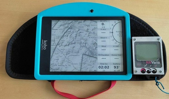 kobo creer + blueflyvario ttl GPS caso funda enek ereader vuelo instrumento variómetro 3d print model - Mito3D