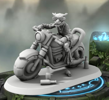 Kobold motosikletçi oyun meraklı motosiklet dnd d minyatür gdr rulo zar epik güzel Byke alfa olağanüstü fantezi d20 mükemmellik üst npc png 3d print model - Mito3D