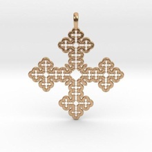 koch cross jewelry fractal 3d print model - Mito3D