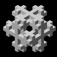 koch snowflake 3d iteration 2 art math geometry algorithm iterative recursive flake snow sponge fractal star 3d print model - Mito3D