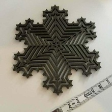 koch snowflake ornament coaster fractal design math art 2d_art 3d print model - Mito3D