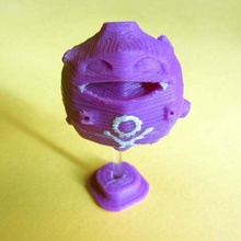 koffing piezas impresas modelo juego juguete de accesorios color púrpura pokemon lowpoly 3d print model - Mito3D