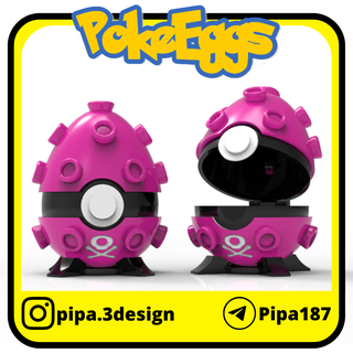 koffing Páscoa ovo pokebolas Pokémon pokebola guloseimas go 3d print model - Mito3D