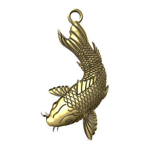 koi fish pendant jewelry carp jewel fashion art 3D print model - Mito3D