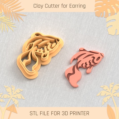 koi fish summer clay cutter tools earring turtle beach shell 3d print model - Mito3D