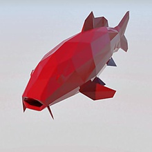 koi low poly vari pesce in recessione faible luifer animale 3d print model - Mito3D