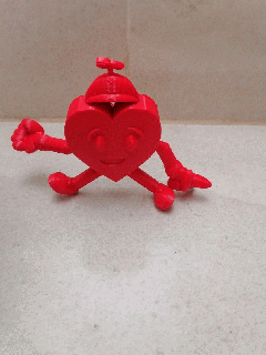 kokoro mobile character heart toy 3d print model - Mito3D