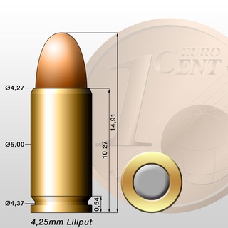 kolibri cartridges pistol cartridge liliput 3d print model - Mito3D