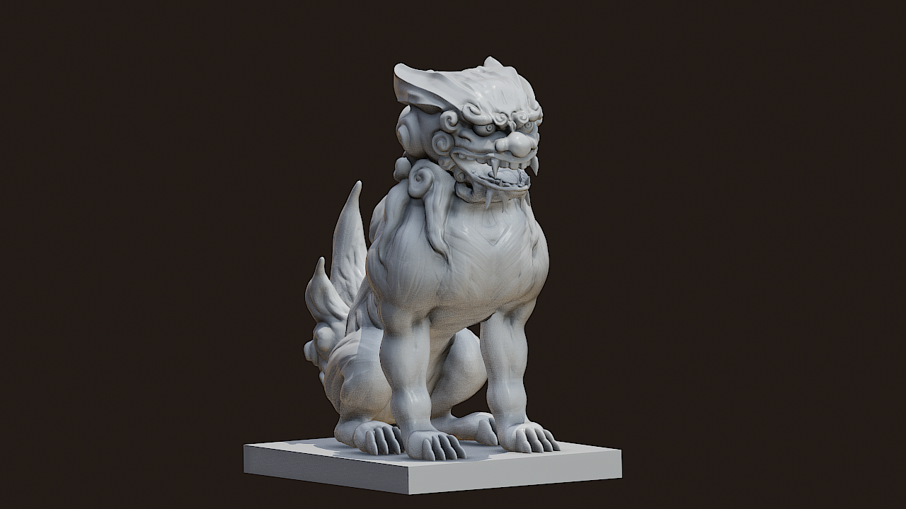 Komainu guardião têmpora Japão cão animal arte 3D print model - Mito3D