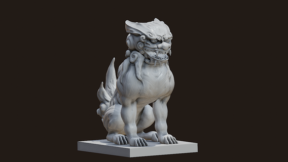 komainu custode tempio Giappone cane animale arte 3d print model - Mito3D