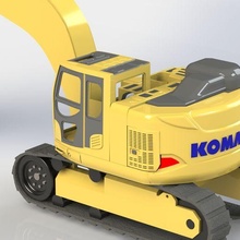 komatsu pc228us 11 1 16 corpo rc escavatore ruote brani braccio secchio gioco gatto bruco 349 volvo 3d print model - Mito3D