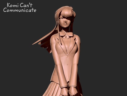 komi san comunicar 3d impressão modelo personagem anime menina desenho animado corpo fêmea escola shouko mulher 3d print model - Mito3D