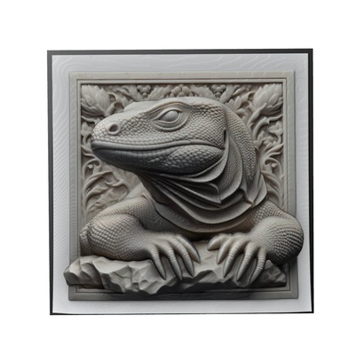 komodo ejderhaları ejderha hayvan rahatlama sanat hayvanlar yeggi mito3d büst google kolye madalyon animal relief wall art duvar 3d print model - Mito3D